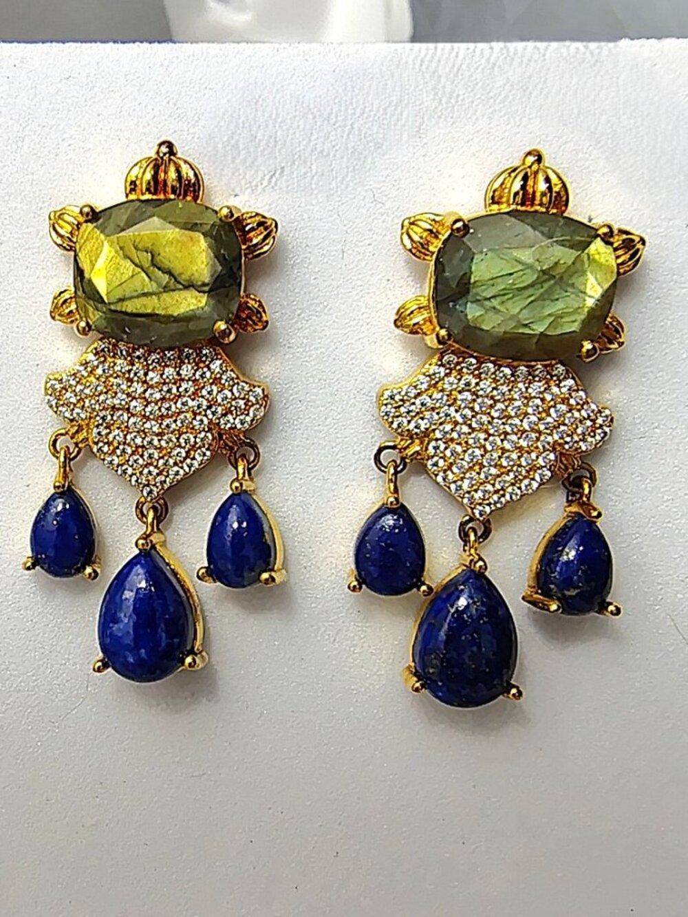 Hespera Labradorite and Lapis Earrings